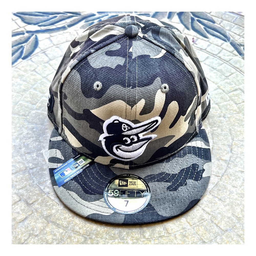 New Era Camo Baltimore Orioles 59FIFTY Fitted Cap - Black/Gray/Tan